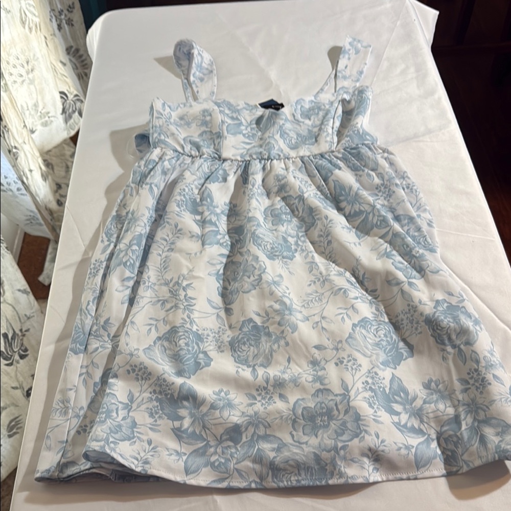 Floral Blue and White Women's Dress